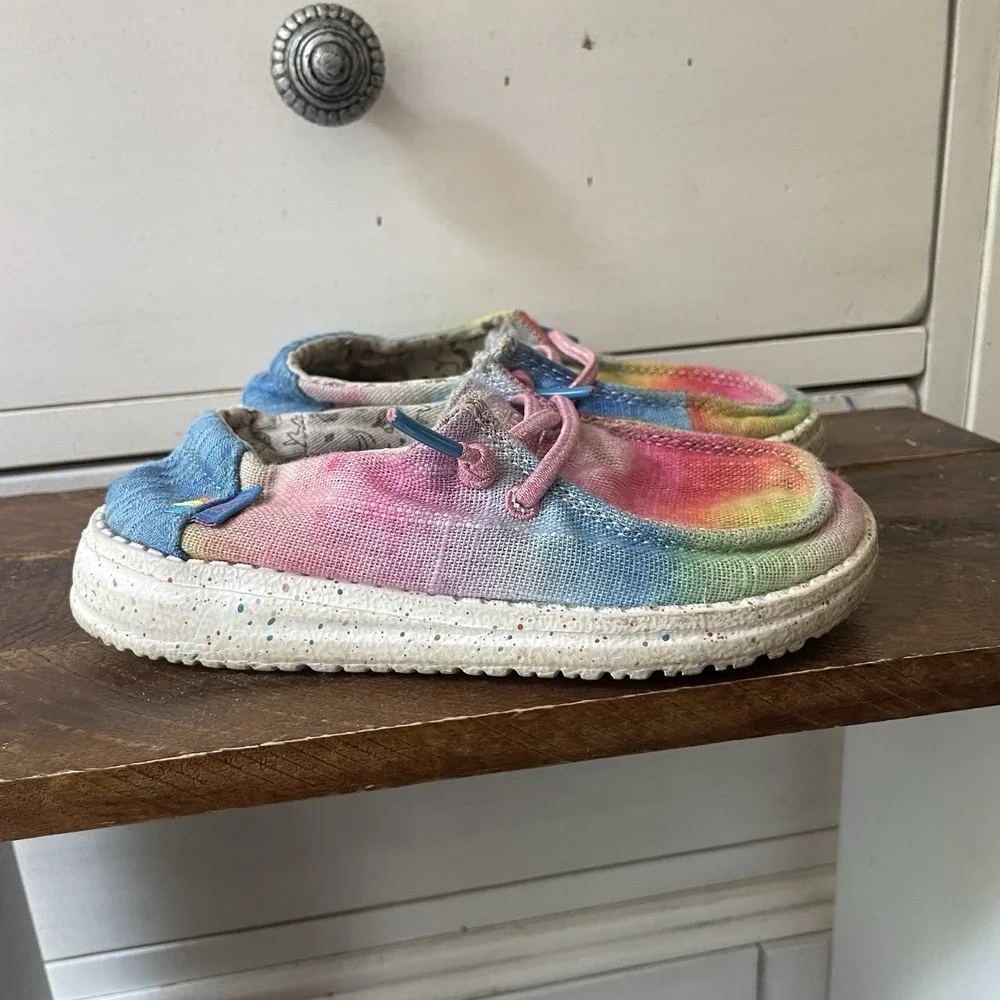 Hey‎ Dude Wendy Dreamer Magic Rainbow Unicorn Tie Dye Shoes Youth 9 Girls School